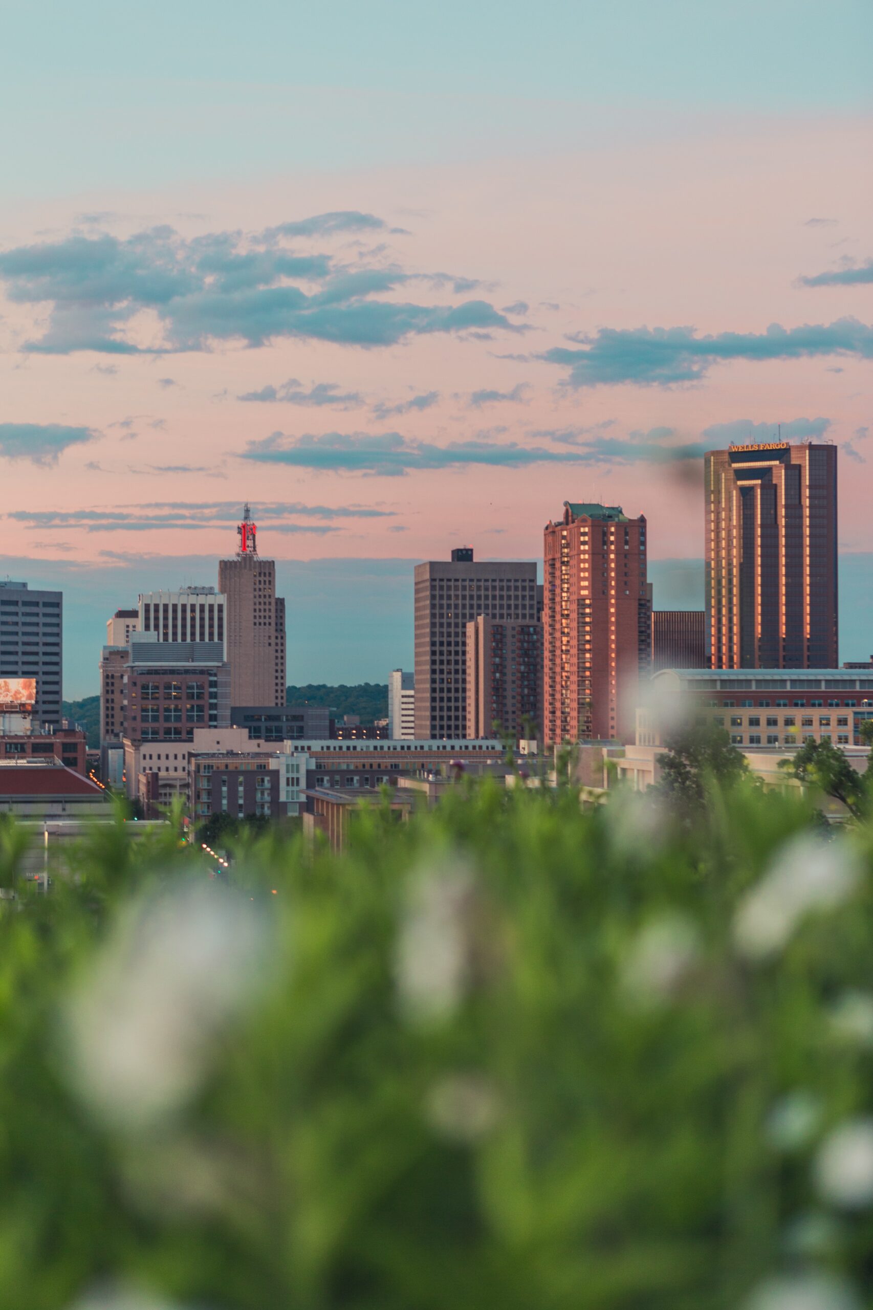 Saint Paul skyline at sunset
